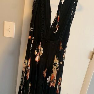 Floral Black Mini Dress